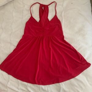 NWOT Express Pink V-Neck Flowy Crisscross Open-Back Top Size Small